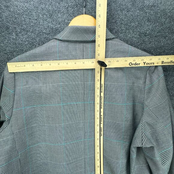 Madison Blazer Womens 2X Black White Glen Plaid Career Academia Open Jacket - Picture 13 of 16